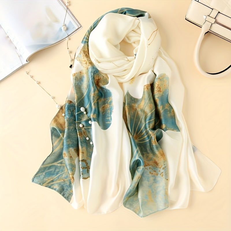Men's Satin Peacock Shawl Scarf