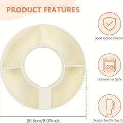 Silicone Snack Bowl: 40Oz Tumbler Handle Tray Cup