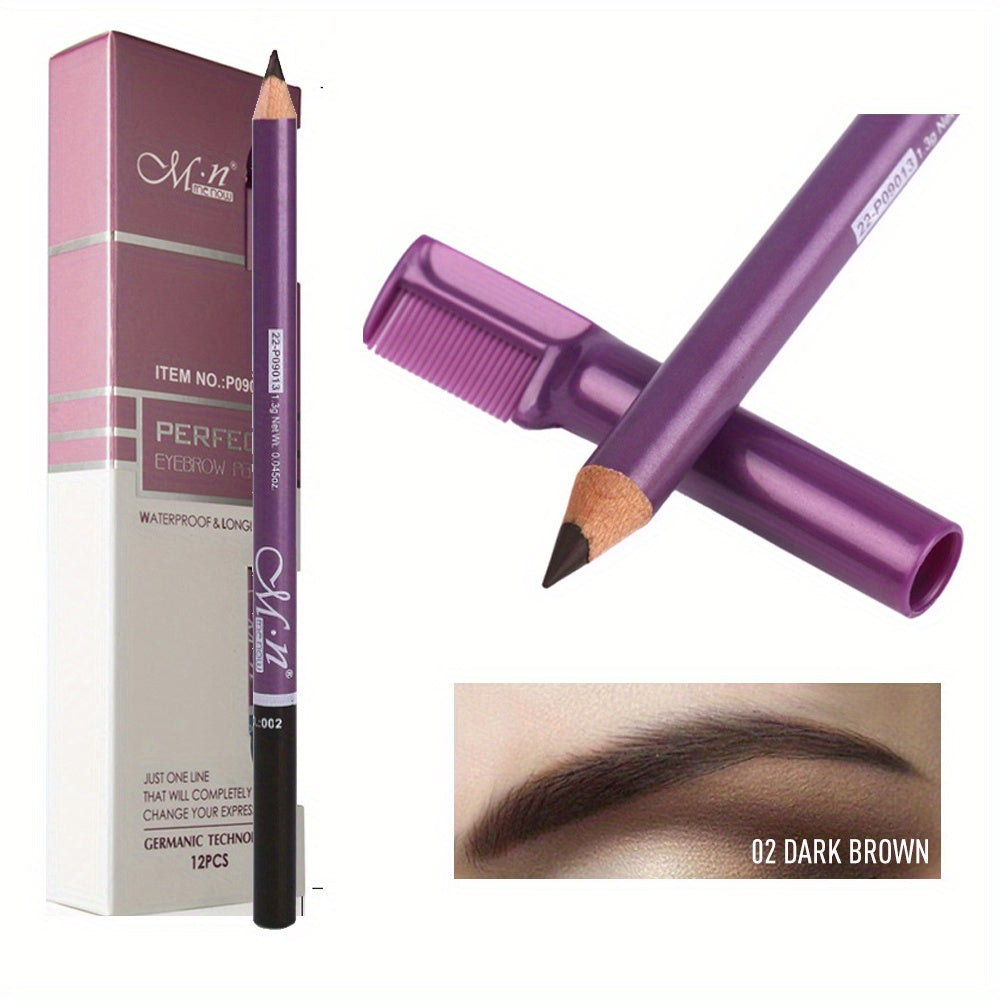 121pcs Eyebrow Pencil With Comb And Brown Wooden Rod