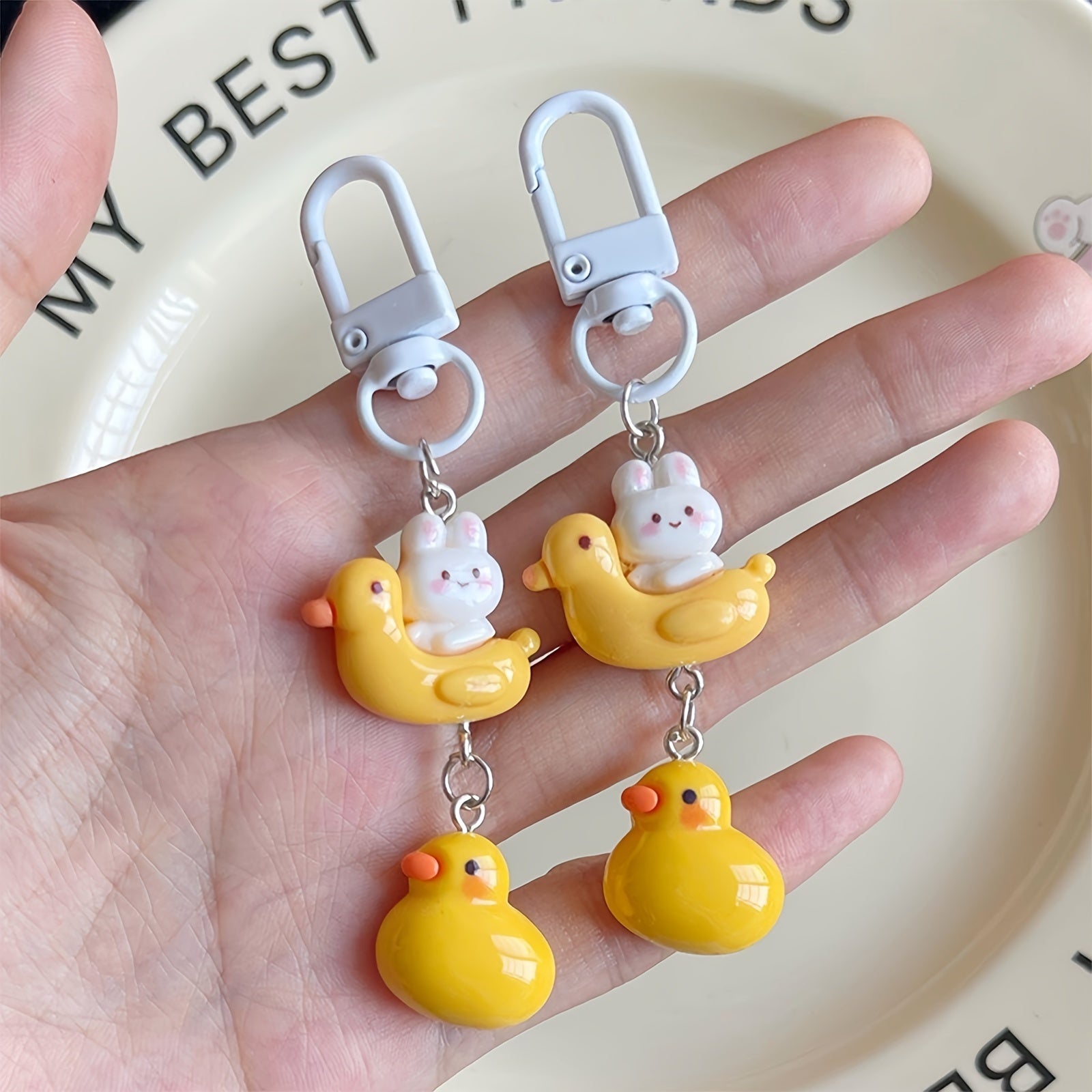 Duck Boat Rabbit Keychain Backpack Bag Purse Hanging Pendant Keyring