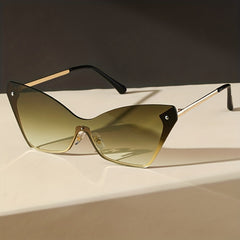 Y2K One Piece Sunglasses Gradient Metal Glasses UV400
