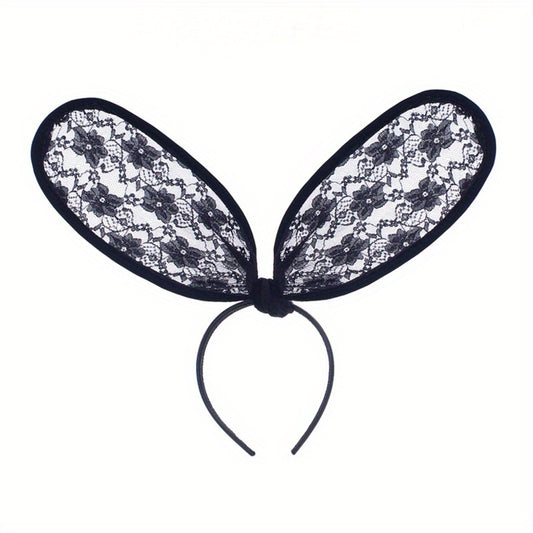 Flannel Bunny Ears Headband Party Prom Dress Up Headwear