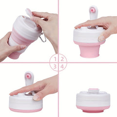 Silicone Folding Coffee Cup Collapsible Water Cup With Straw