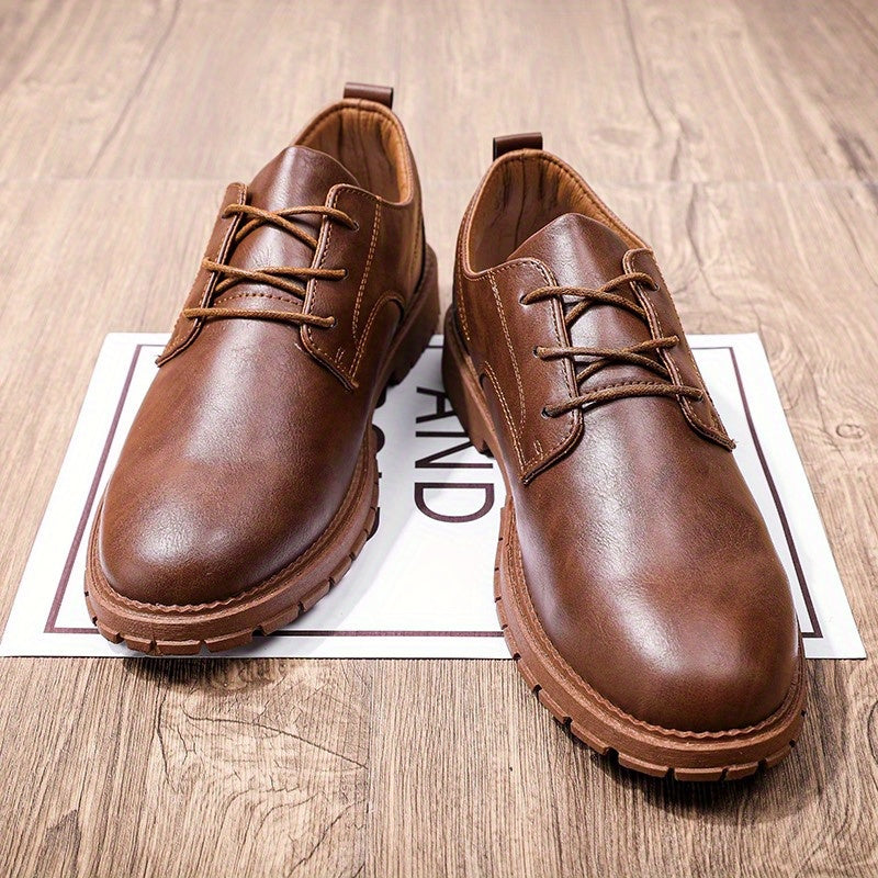 Men's Preppy Style Derby Shoes Lace up Front Business Formal