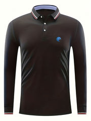 Wave Print Men's Lightweight Polo Shirt