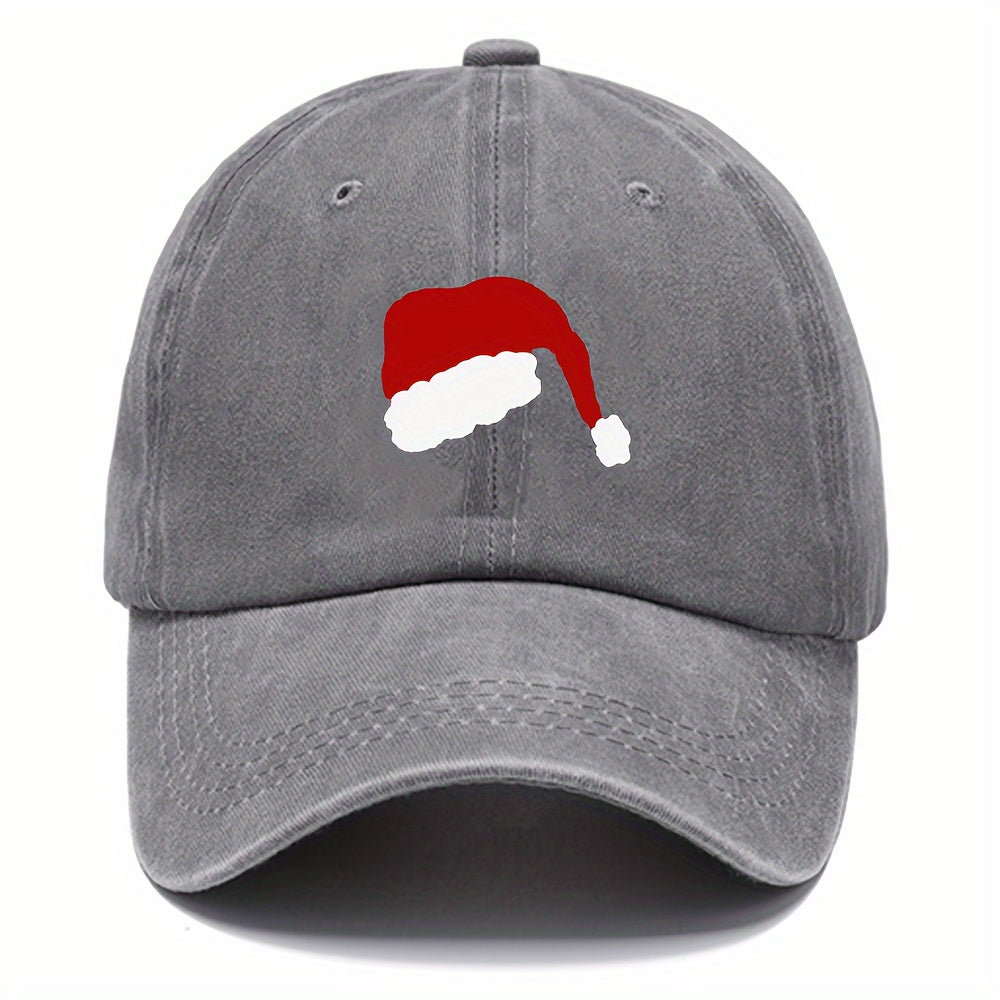 Christmas Washed Cotton Baseball Cap Sun Protection Hat Adjustable Baseball Cap