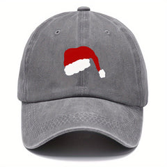 Christmas Washed Cotton Baseball Cap Sun Protection Hat Adjustable Baseball Cap