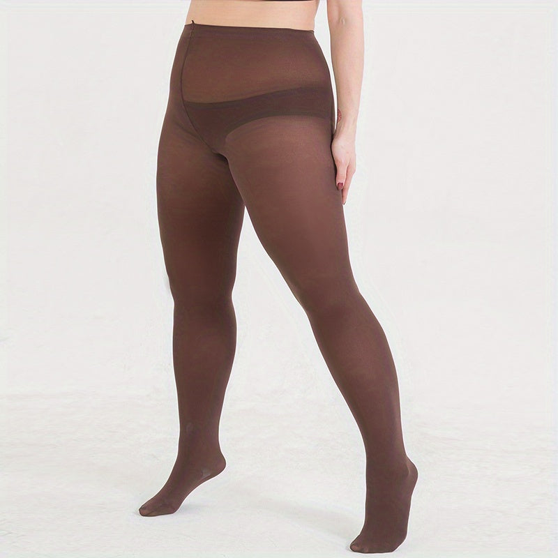 Casual Pantyhose Women's Plus 90D Control Top Footed Tights