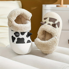 Cute Cartoon Fleece House Shoes for Kids, Non-Slip Soft Bottom Walking Shoes