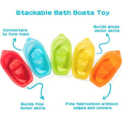 Rainbow Colored Toy Boats Set