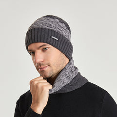 Knitting Beanie Scarf Set Winter Wool Cap Hat Collar Women Men's Ear Muffs