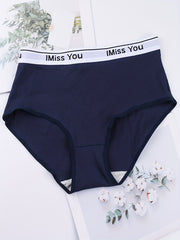 6pcs Letter Tape Briefs Comfy & Stretchy Intimates Panties Women's Lingerie