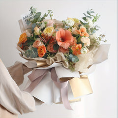 20 Sheets Double Sided Golden Flower Wrapping Paper Waterproof Gift Packaging