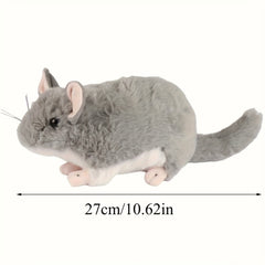 63in Lifelike Grey Chinchilla Plush Toy - Perfect for Holidays & Birthdays