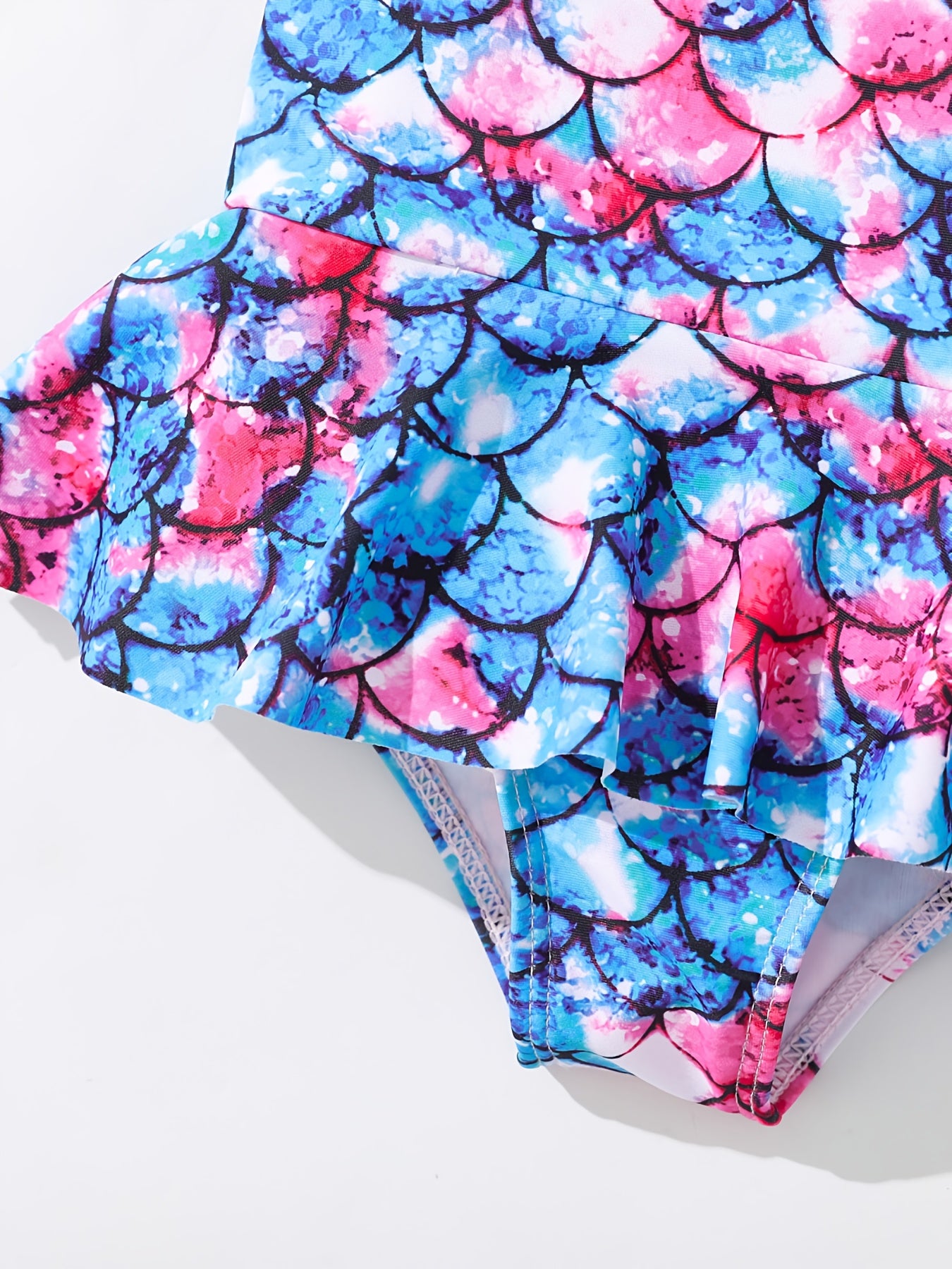 Toddler Girls Mermaid Fish Scale Print Swimsuit