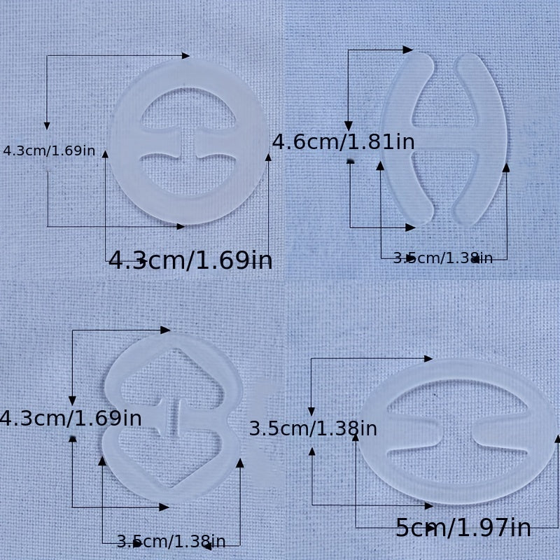 4pcs Invisible Bra Strap Clips Non slip Buckles for Braless Look