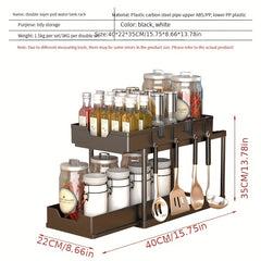 Pull out Seasoning Rack Desktop Storage Kitchen Under Sink Shelf