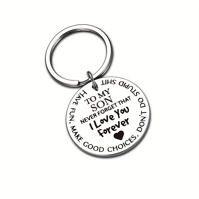 To My Daughter Son I Love You Forever Keychain Metal Key Ring Graduation Gift