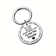 To My Daughter Son I Love You Forever Keychain Metal Key Ring Graduation Gift