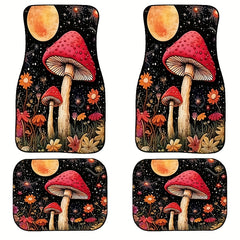 4pcs Colorful Car Floor Mats Non-slip Stain-resistant Front Rear Seat Carpets