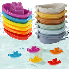 Rainbow Stacking Boats Non-Toxic Bath Toys for Boys and Girls