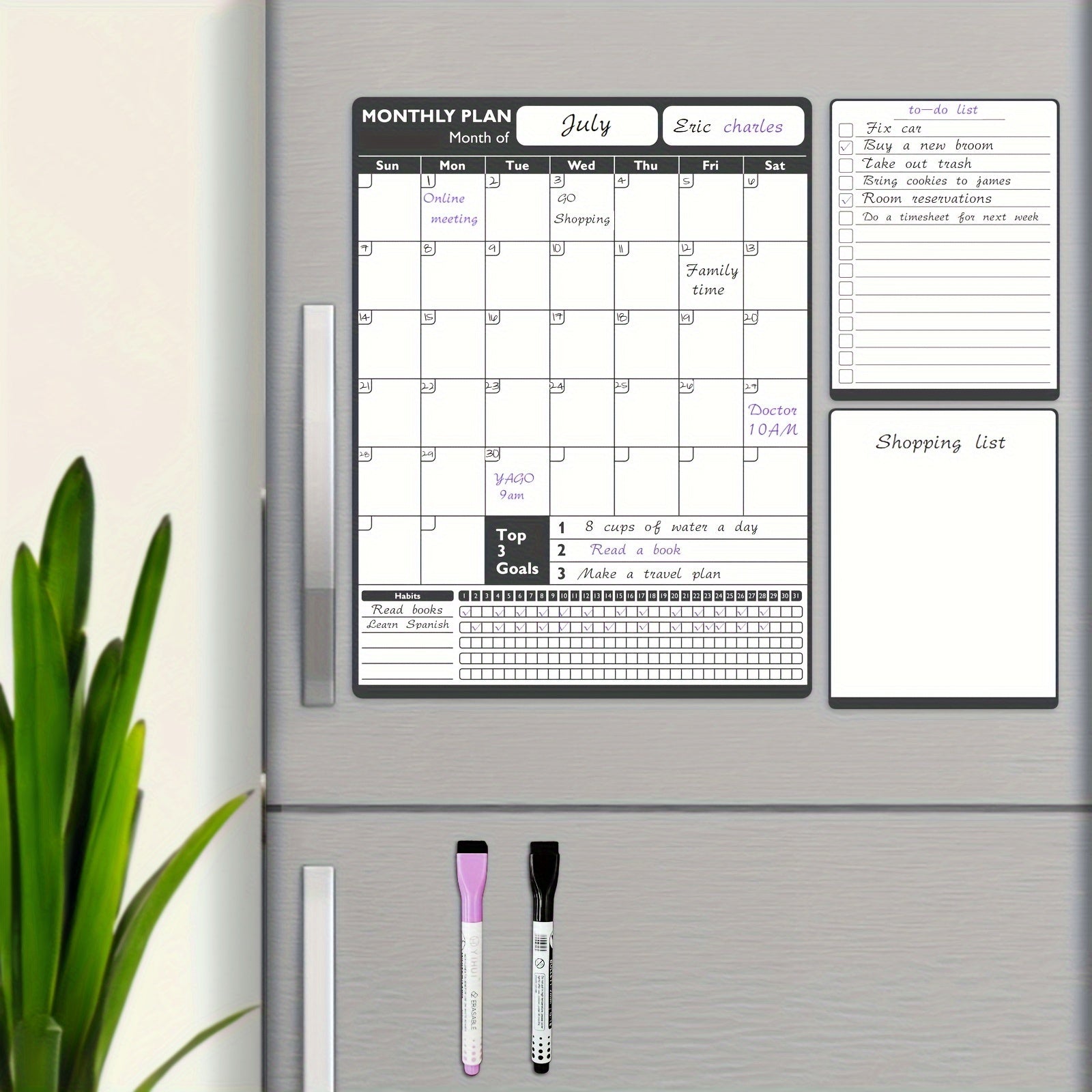 Monthly Magnetic Dry Erase Calendar for Fridge 33x43cm