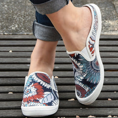 Floral Pattern Shallow Mouth Casual Shoes