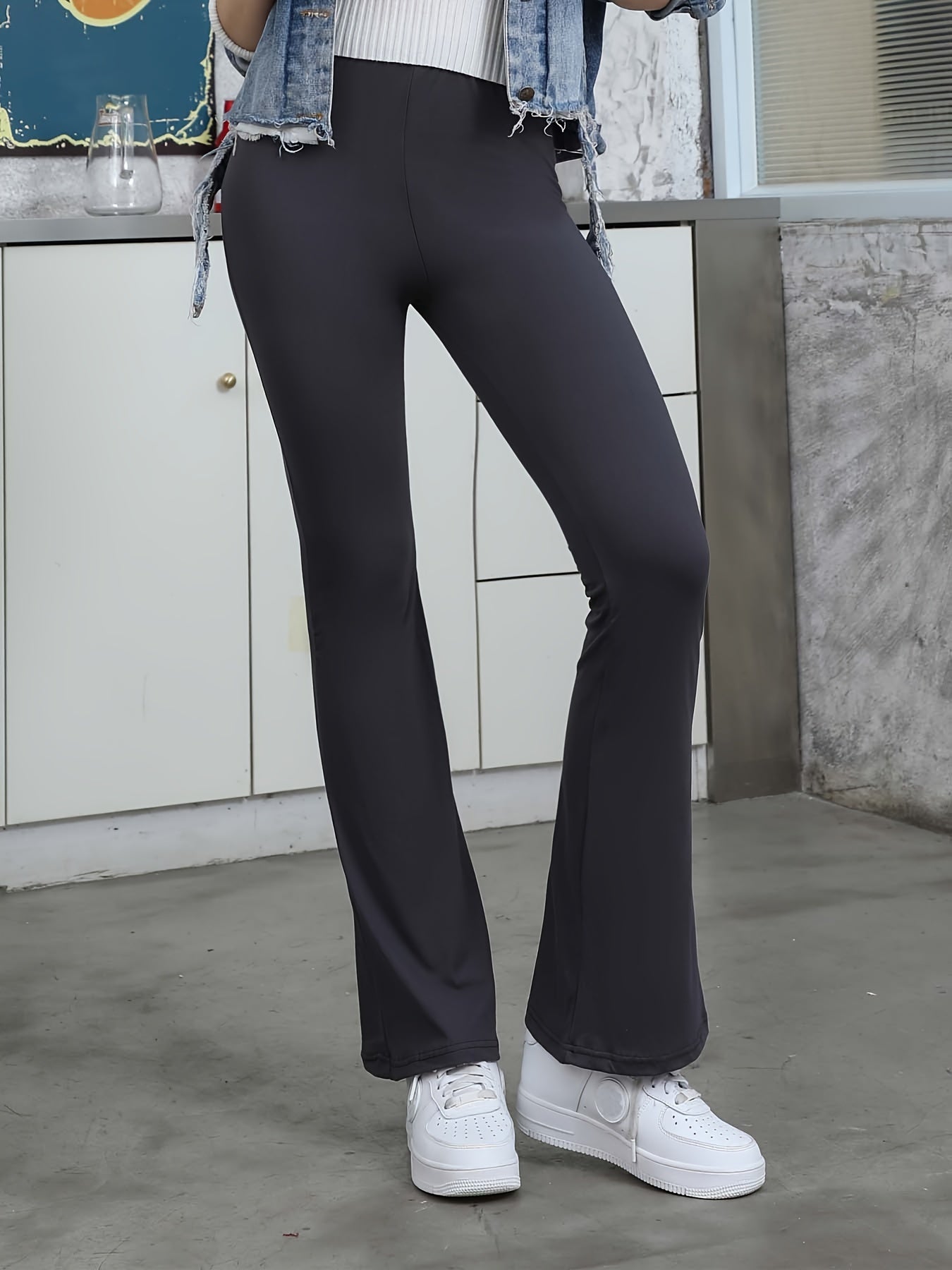 Women's Flared Yoga Pants Solid Bootcut Leggings