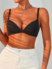 Solid T Shirt Bra Comfy & Breathable Push Up Bra Women's Lingerie