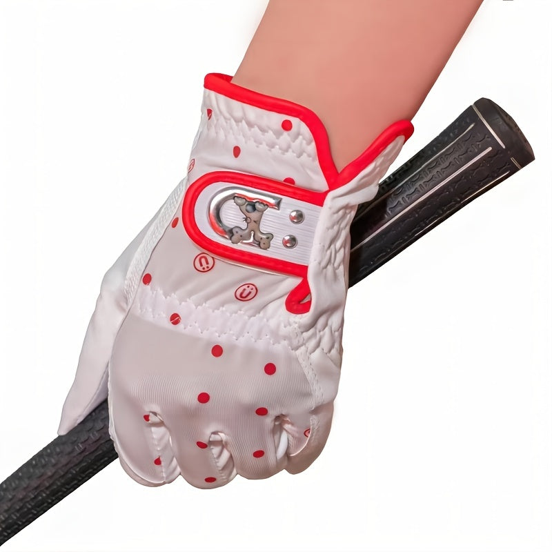 Women's Golf Gloves Polka Dot Slip Resistant for Comfort