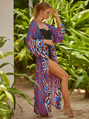 Animal Print Bat Sleeve Cover Up Robe