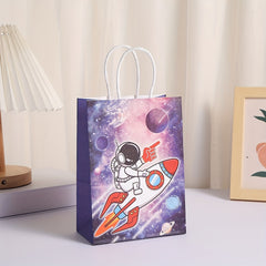 6pcs Spaceman Theme Party Supplies Candy Bag Birthday Gift Wrapping Bags