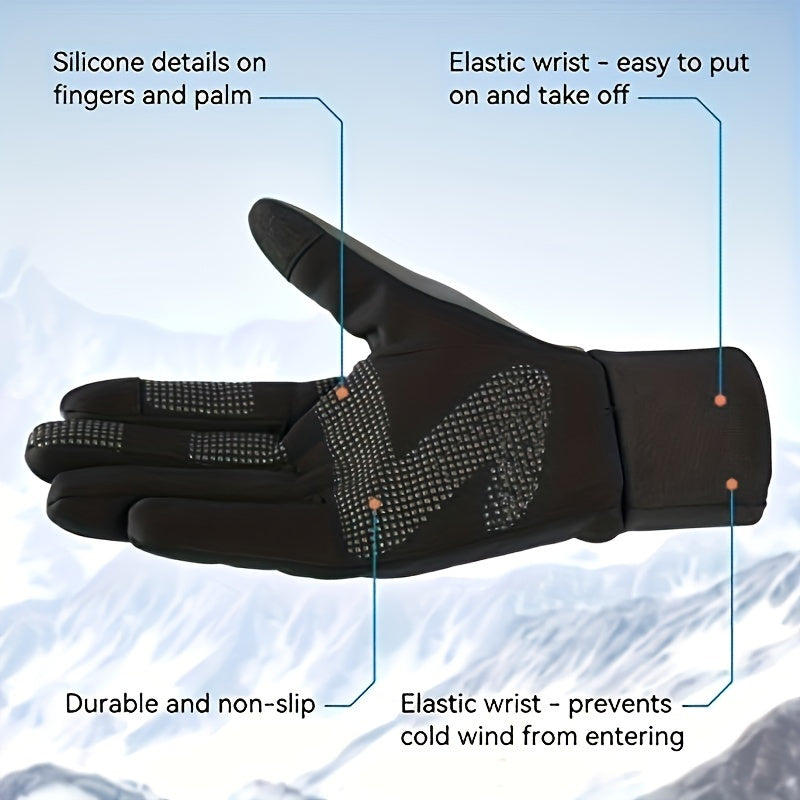 Touch Screen Cycling Gloves Waterproof Non-Slip Skiing Gloves