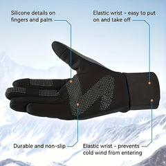 Touch Screen Cycling Gloves Waterproof Non-Slip Skiing Gloves