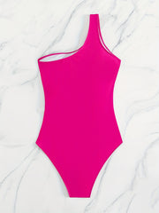 One Shoulder Knot Front Tummy Control Bathing Suit