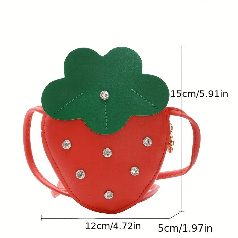 Kids Strawberry Zipper Crossbody Bag