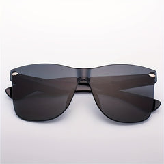 Square One piece Sunglasses Rivet Decor UV400