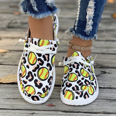Softball Flat Slip On Shoes Lightweight Casual Walking Shoes