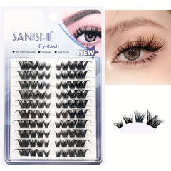 Cat Eye Lashes Natural DIY Eyelash Extensions Kit D Curling Volume Individual Ey