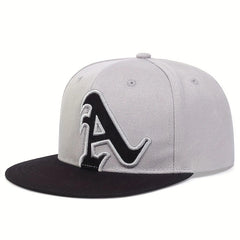 Gothic A Embroidery Snapback Hat Hip Hop Block Unisex Baseball Cap