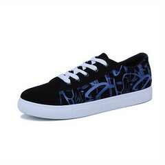 Men's Striped Low Top Canvas Skate Shoes Casual Outdoor Sneakers