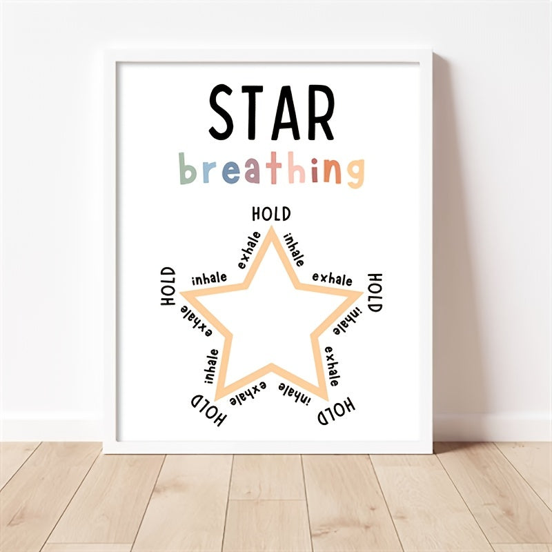 Star Breathing Poster Mindfulness Decor Therapy Office Mental Health School