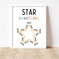Star Breathing Poster Mindfulness Decor Therapy Office Mental Health School