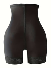 Lace Trim Tummy Control Panties Front Buckle Shapewear