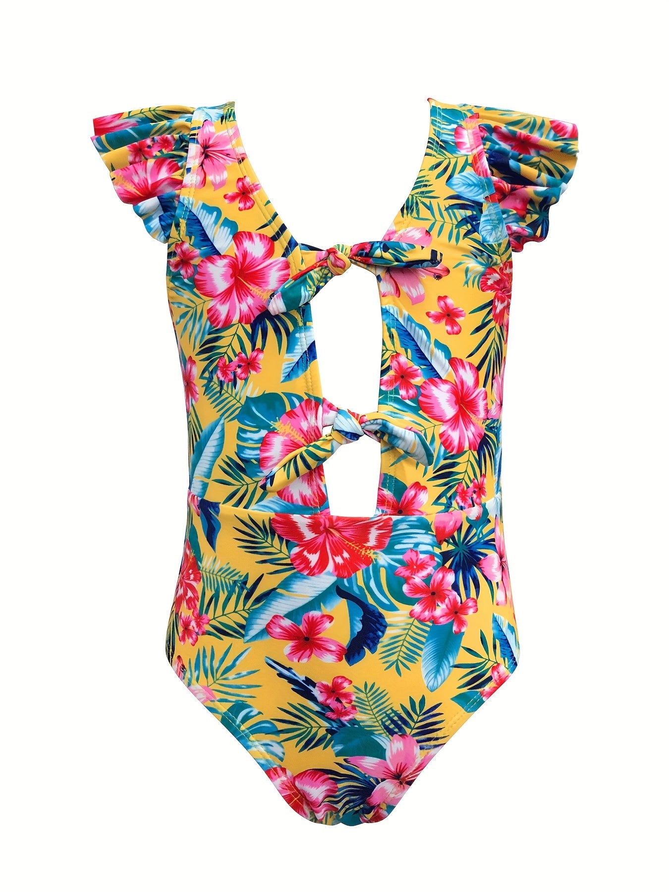 Toddler Girls Flamingo Ruffle Trim Swimsuit Kids Summer Beach Clothes