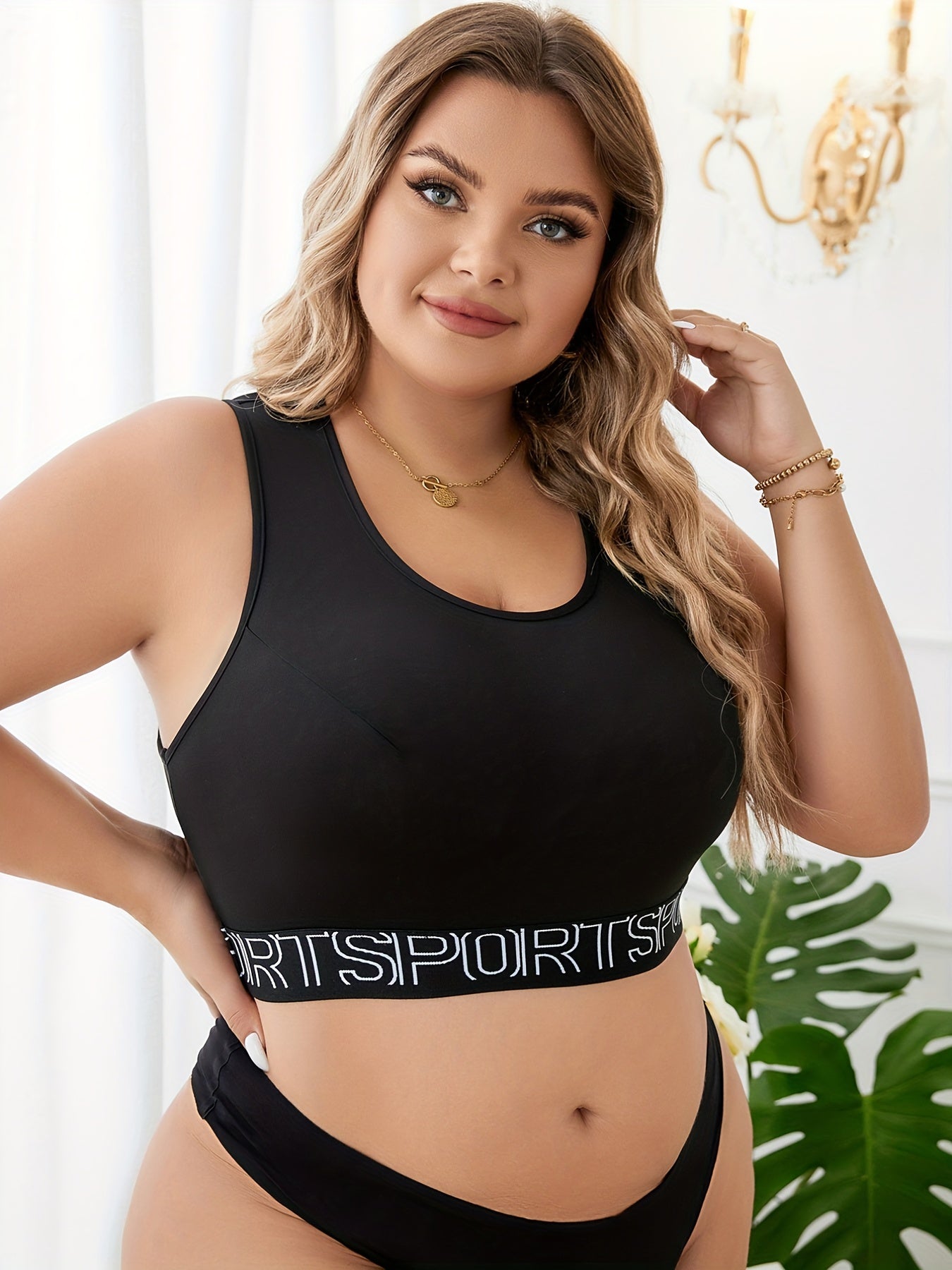 Sports Underwear Women's Plus Mesh Racer Back Bra