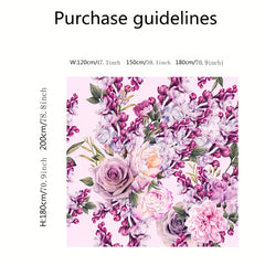 Floral Printed Shower Curtain Waterproof and Mildew Proof Bath Curtain