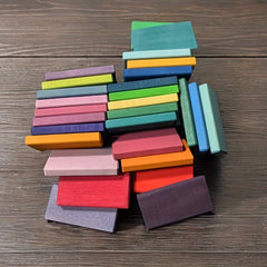 Colorful Wooden Domino Puzzle Toy Educational Building Blocks