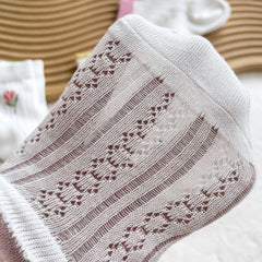 5 Pairs Small Flower Summer Thin Knee Socks for Baby and Child