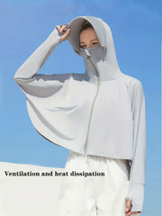 Sunscreen Shawl Hoodie One Piece Long Sleeve Jacket